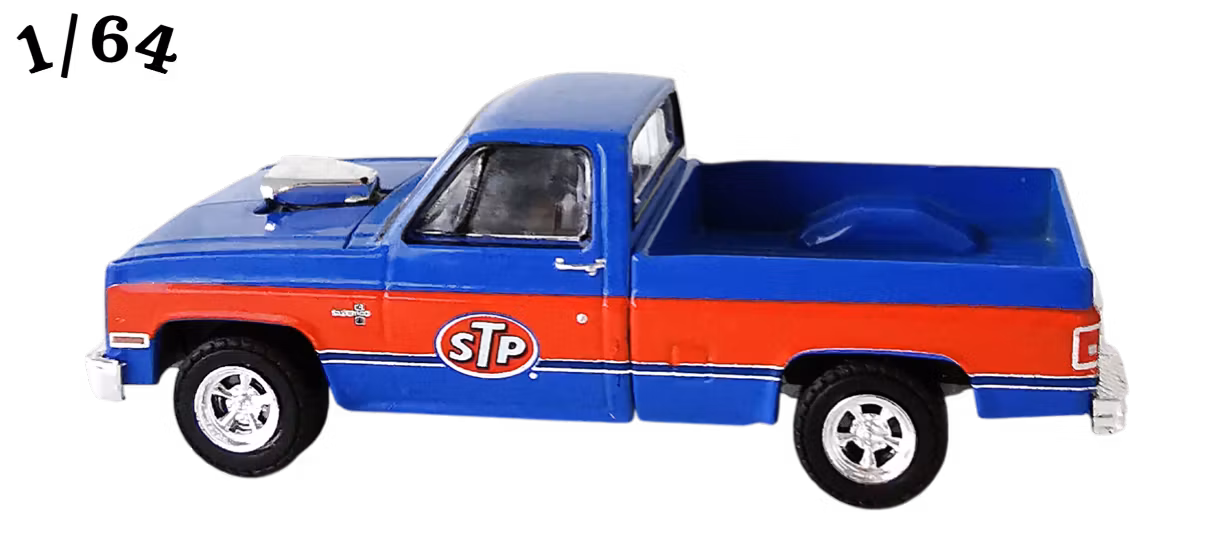 1987 Chevrolet Silverado Mörkblå STP Greenlight