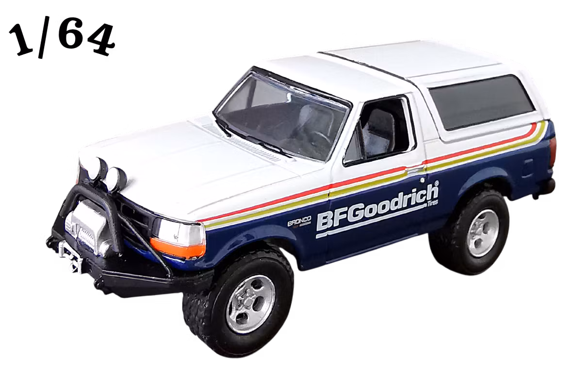 1992 Ford Bronco Vit Mörkblå Greenlight