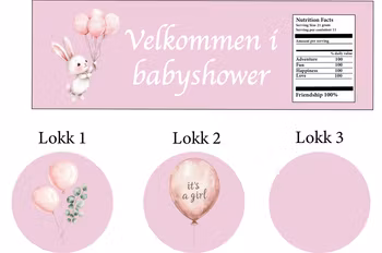 Pringles etikett babyshower, rosa