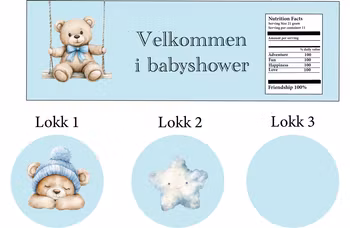 Pringles etikett babyshower, blå