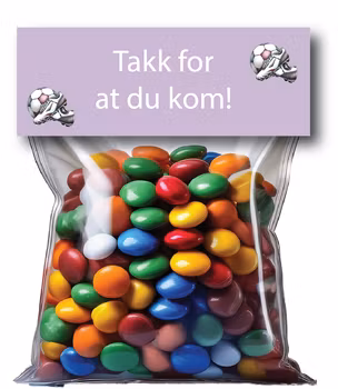 Etikett til sukkertøyposer, fotball