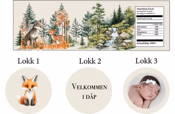 Pringles etikett med skogsdyr