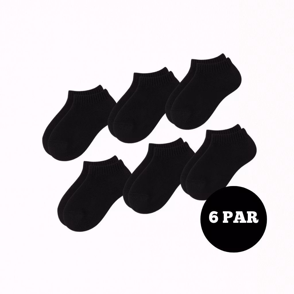 6-Pack Svarta kortstrumpor