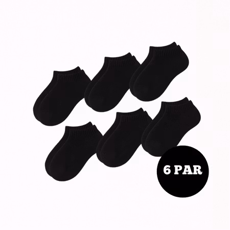6-Pack Svarta kortstrumpor