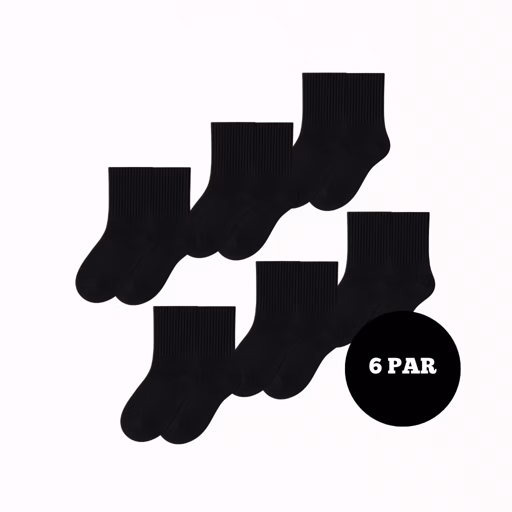 6-Pack Svarta långstrumpor