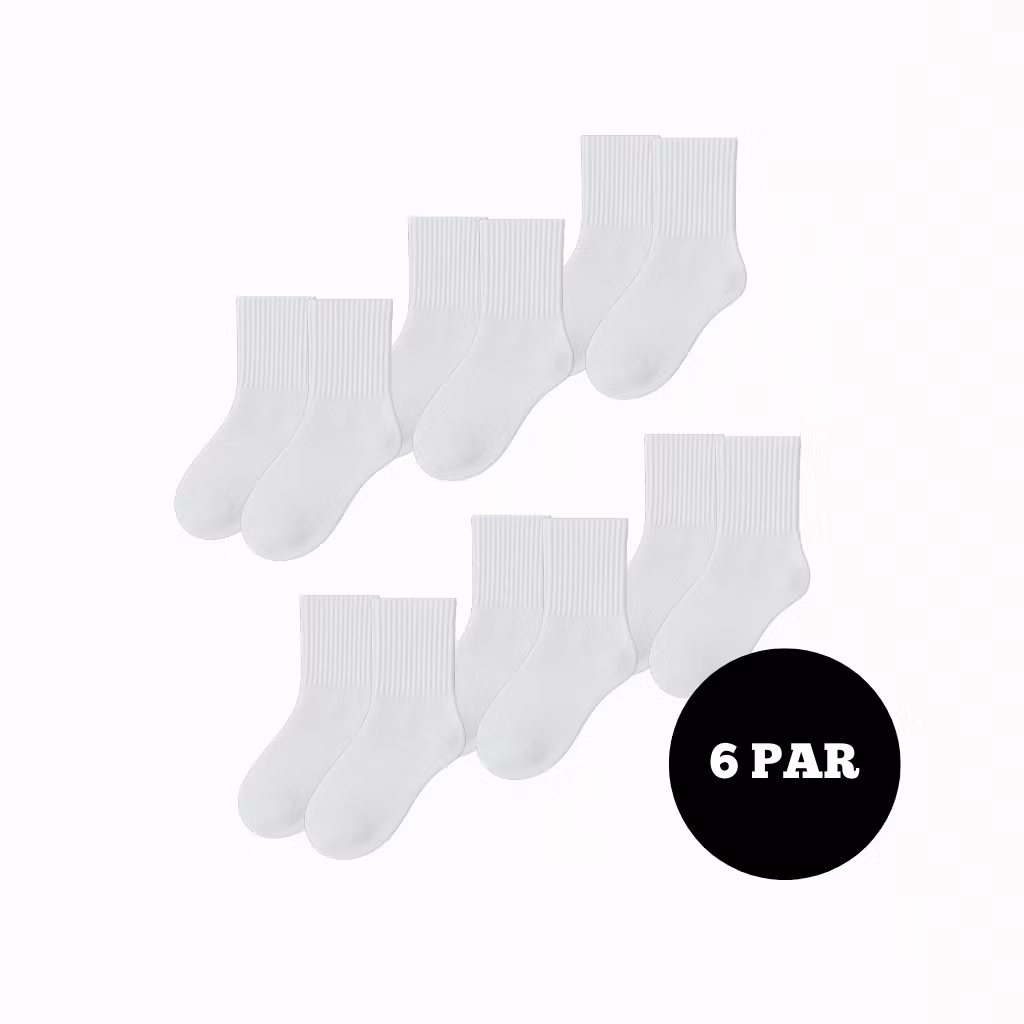 6-Pack Vita långstrumpor