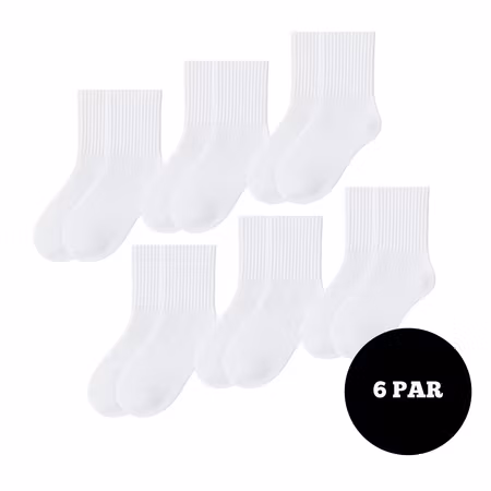 6 Par Vita långstrumpor
