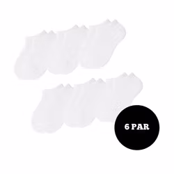 6 Par Vita kortstrumpor
