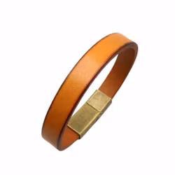 Läderarmband ”Amber Gold”