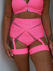 Yasmin High Waist Scrunch Bum Garter Shorts