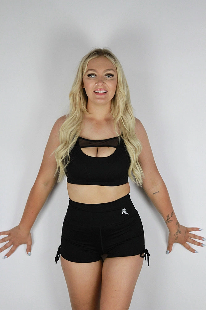 Maddox Black Tie Up Gym Short