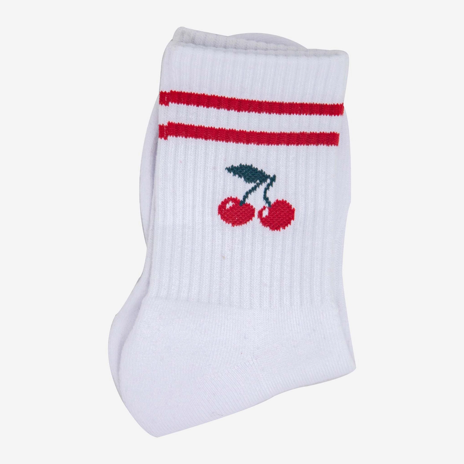 Women's Sporty Socks - White, Cherries