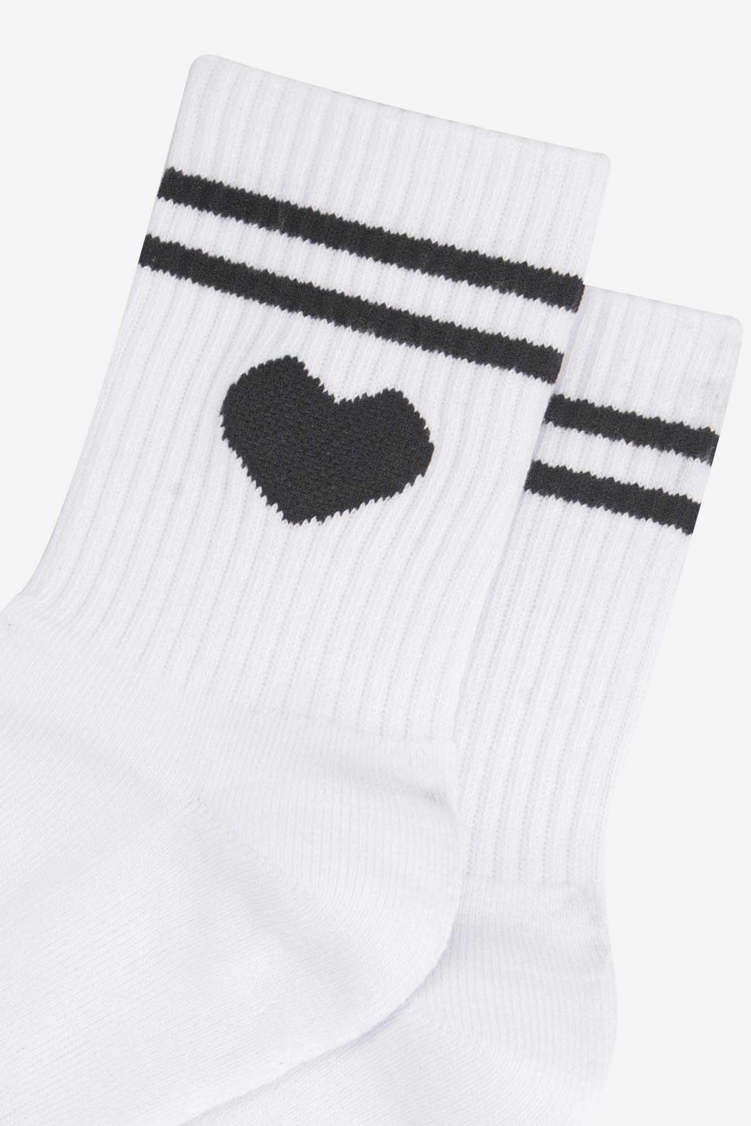 Women's Sporty Socks - White, Heart