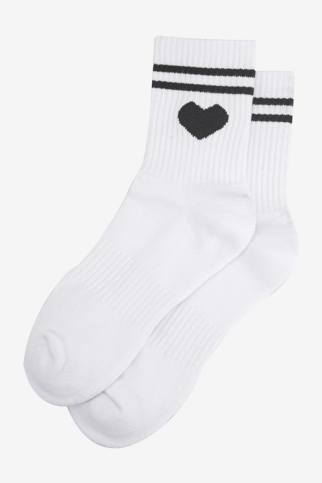 Women's Sporty Socks - White, Heart