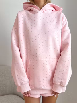 Light Pink Polka Dot Hoodie