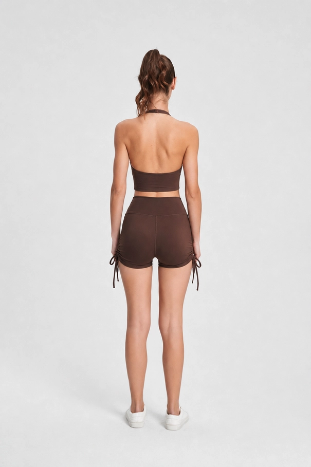 Brown drawstring shorts