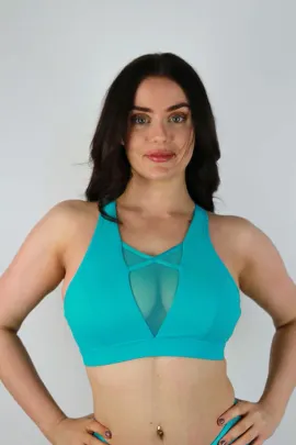 Sienna Mesh Sports Bra Tiffany Blue