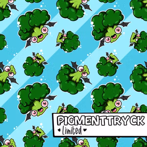 1m - BroccoliBats blå -Pigmenttryck-