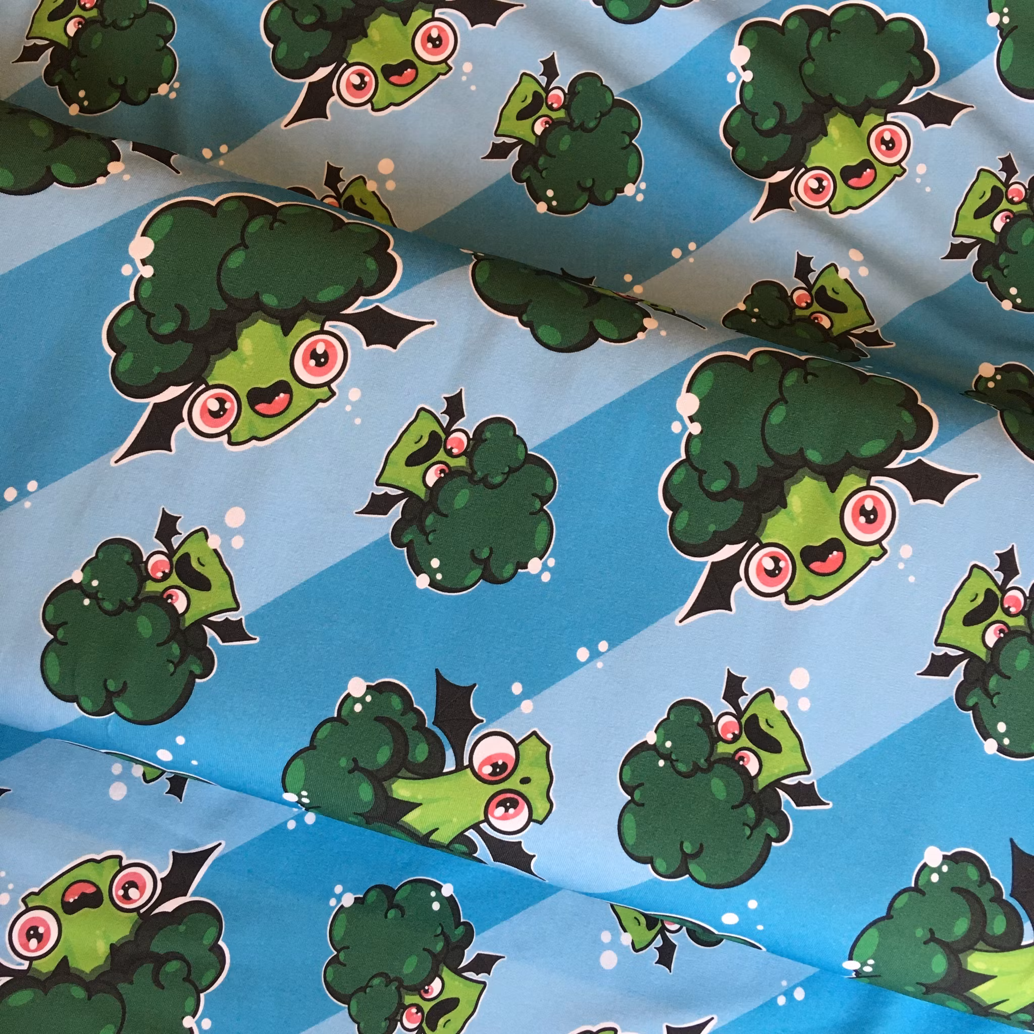 1m - BroccoliBats blå -Pigmenttryck-