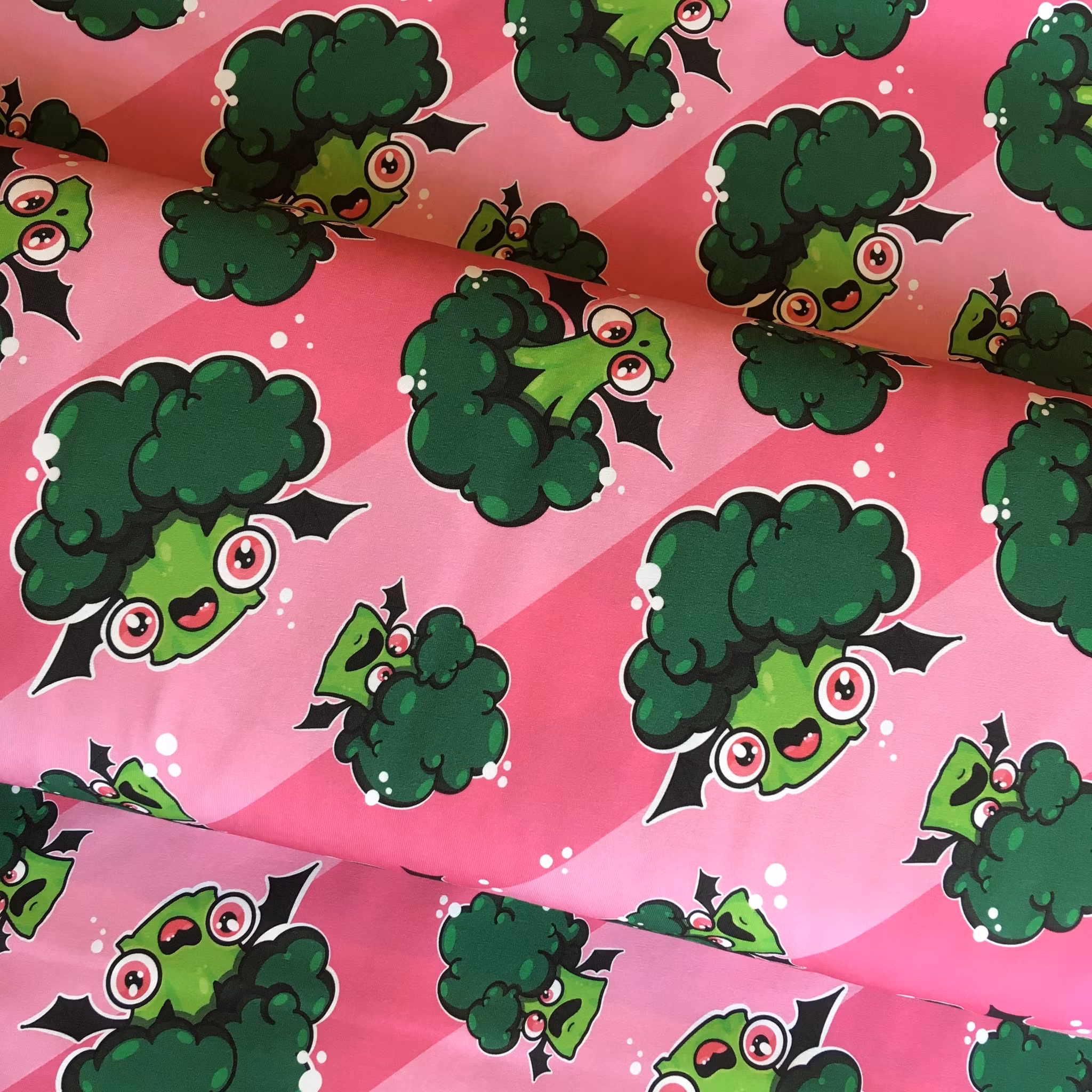 1m - BroccoliBats rosa -Pigmenttryck-