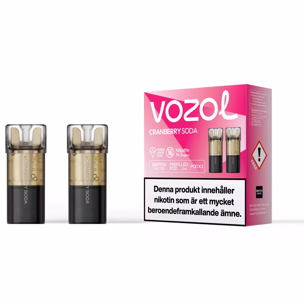 Cranberry Soda 14.5mg - Vozol Switch Poddar 2-pack