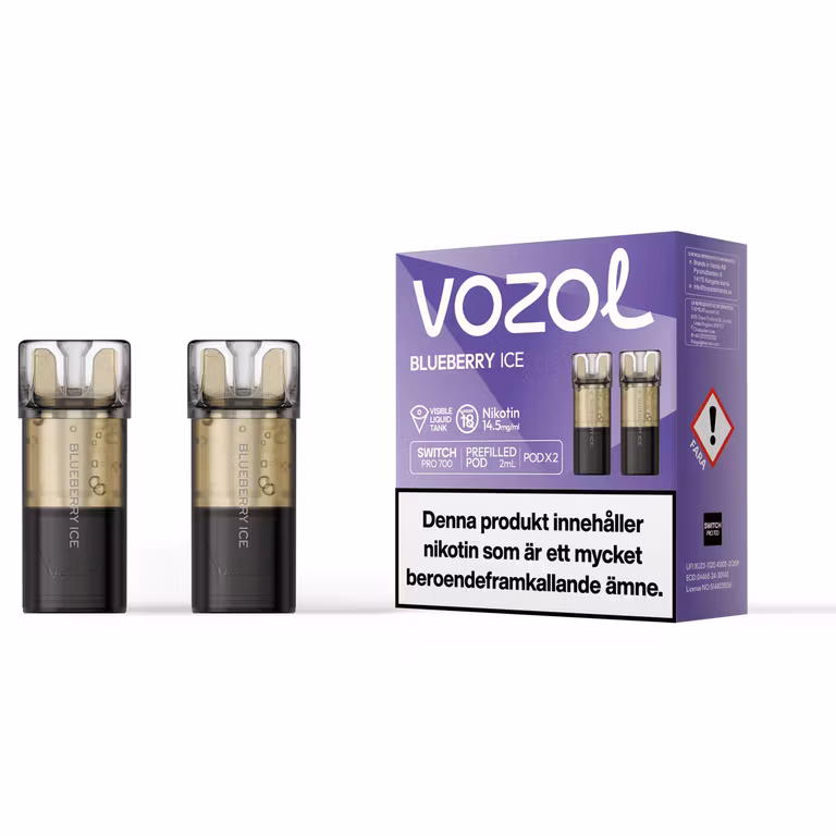 Blueberry Ice 14.5mg - Vozol Switch Poddar 2-pack