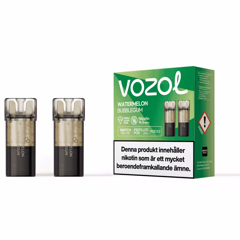 Watermelon BubbleGum 14.5mg - Vozol Switch Poddar 2-pack