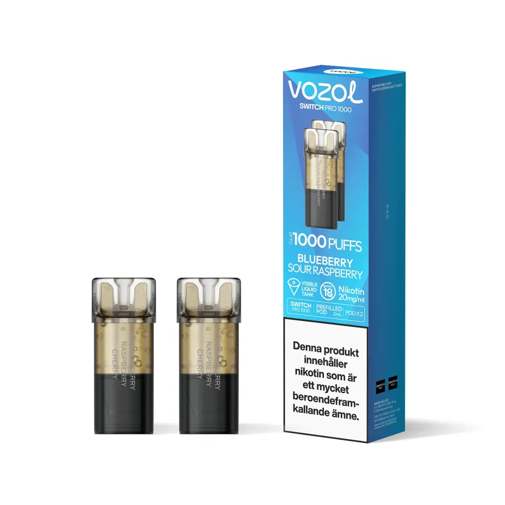 Blueberry Sour Raspberry 20mg - Vozol Switch Poddar 2-pack