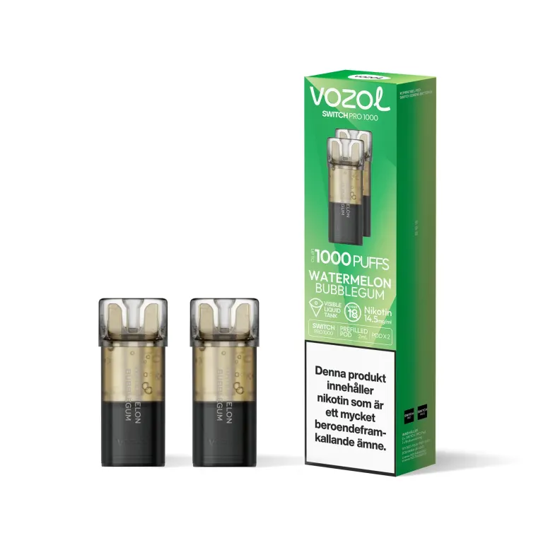 Watermelon BubbleGum 14.5mg - Vozol Switch Poddar 2-pack