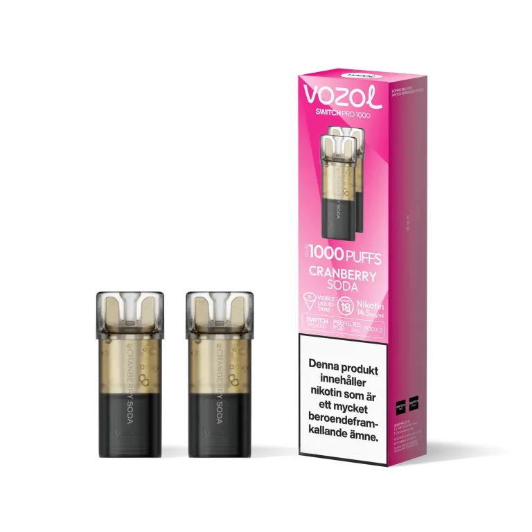 Cranberry Soda 14.5mg - Vozol Switch Poddar 2-pack