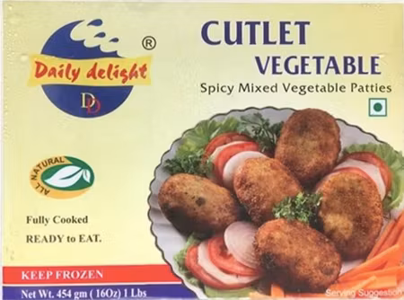 Daily Delight Frozen Vegetable Cutlet - 454g