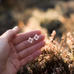 ''Fri'' Silver Earrings