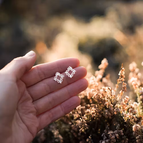 ''Fri'' Silver Earrings