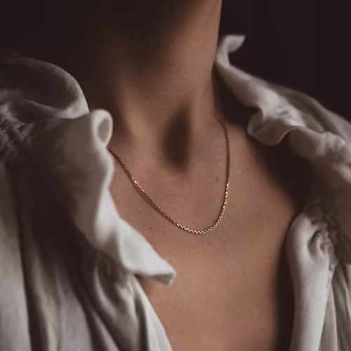 ''Faceted Anchor Chain'' 18k red gold