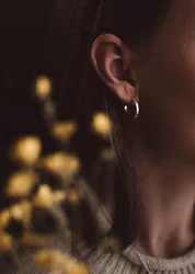 ''Mysk'' Hammered Silver Hoops