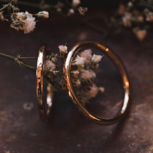 ''Gnistra'' Hammered 18k Red Gold Ring