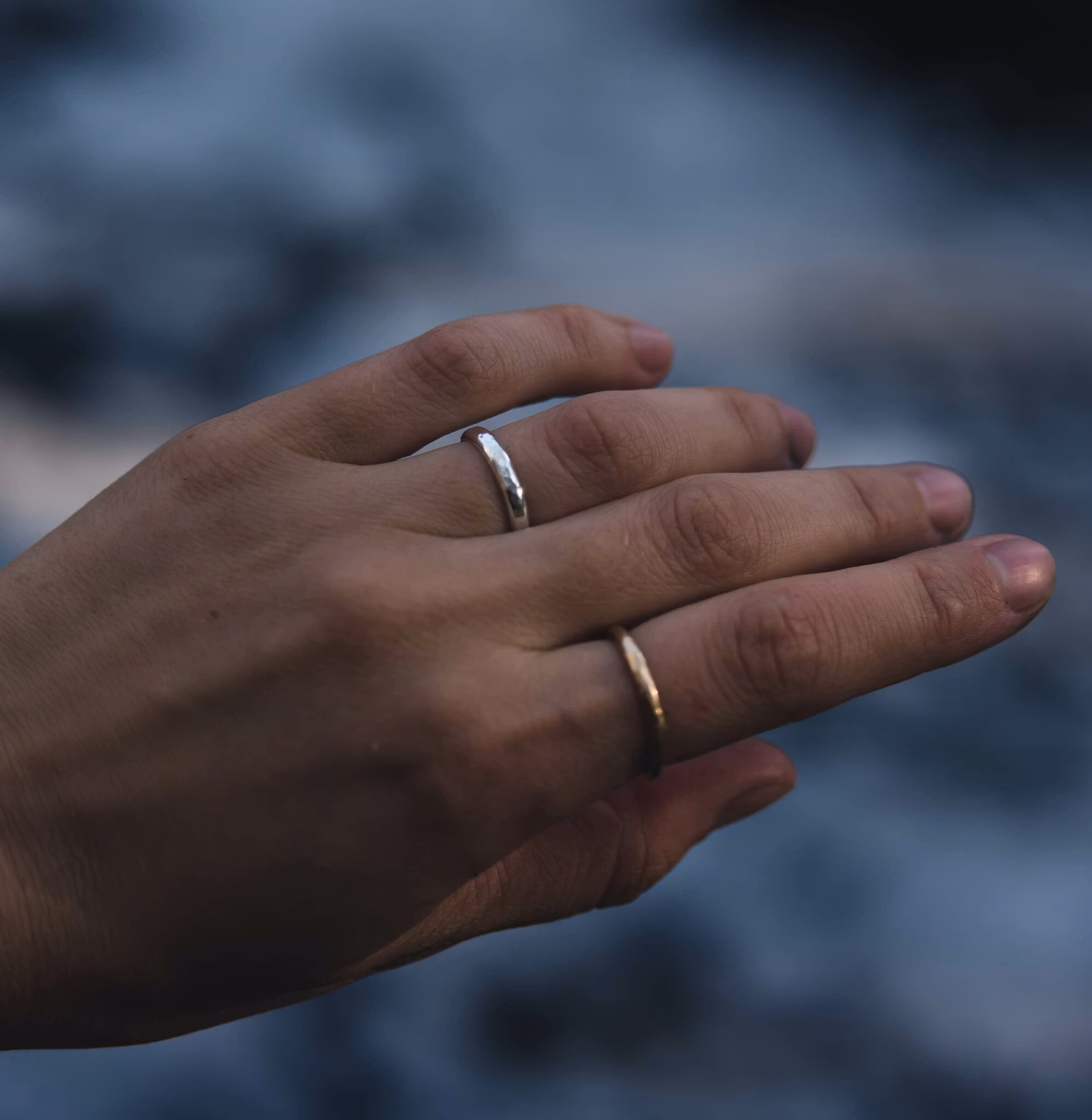 ''Vala'' Hammered Silver Ring