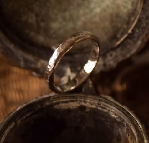 ''Vala'' Hammered Silver Ring