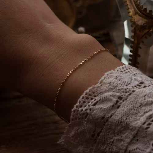 ''Skir'' Chain Bracelet 18k Red Gold