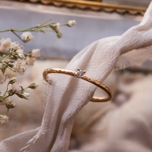 ''Skogsstjärna'' 18k Red Gold Ring With Diamond