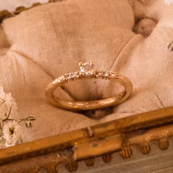 ''Månglöd'' Diamantring 18k Rödguld