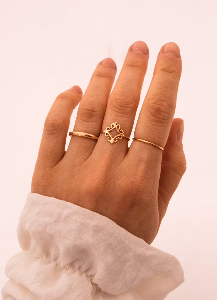 ”Vintergatan” Sandcasted 18k Red Gold Ring