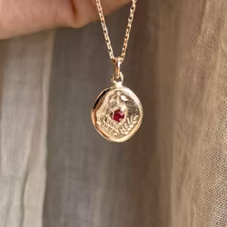 18k Yellow Gold Ancient Ruby Pendant