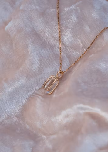 Swedish Rock Crystal Pendant 14k Yellow Gold