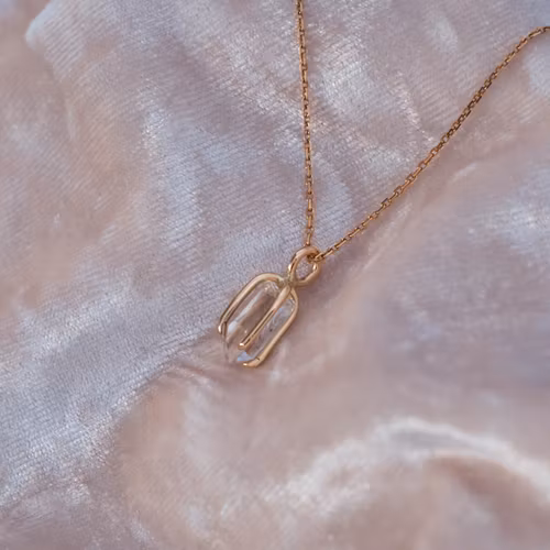 Swedish Rock Crystal Pendant 14k Yellow Gold