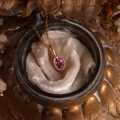 Dusty Rose Pendant 18k Gold