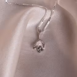 White Gold Leaf Pendant
