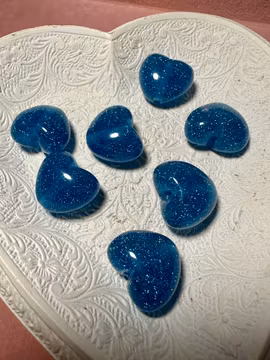 Blått glitterhjärta 1st