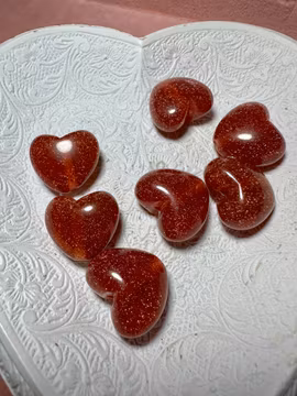 Rött glitterhjärta 1st