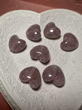 Ljus rosa glitterhjärta 1st